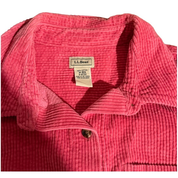 L.L. Bean Women's Vibrant Pink Corduroy Button-Down Shirt - Picture 4 of 4